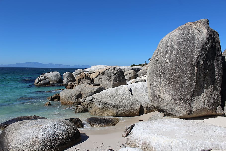 africa, beach, roche, rock, rock - object, solid, sea, sky HD wallpaper