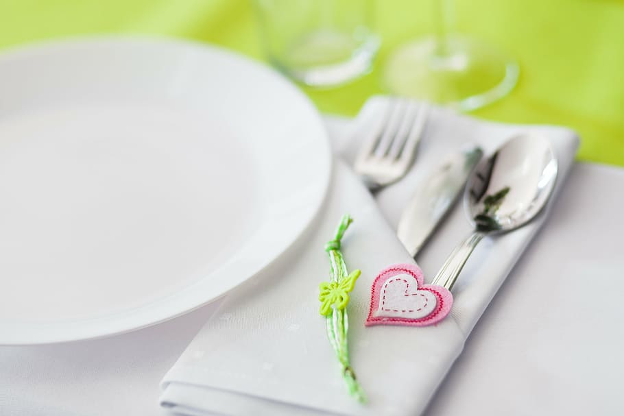 silver spoon, fork, and bread knife, tableware, covering, cutlery HD wallpaper