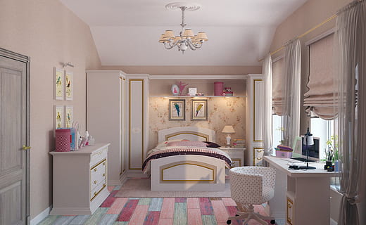 bedroom with white painted wall, children, search interior solutions HD wallpaper