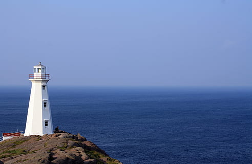 white painted lighthouse near body of water, nautical, navigation HD wallpaper