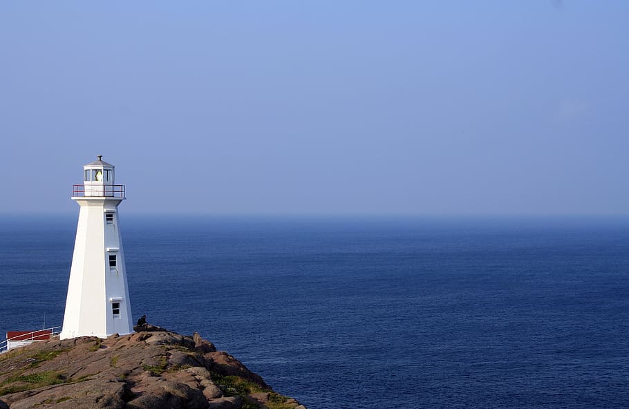white painted lighthouse near body of water, nautical, navigation HD wallpaper