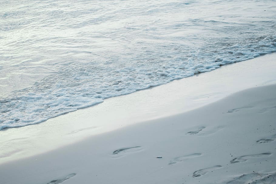 snowfield, time-lapse photography of ocean waves, beach, sand HD wallpaper