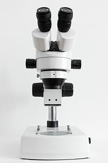 white and black microscope on white surface, white and black microscope HD wallpaper