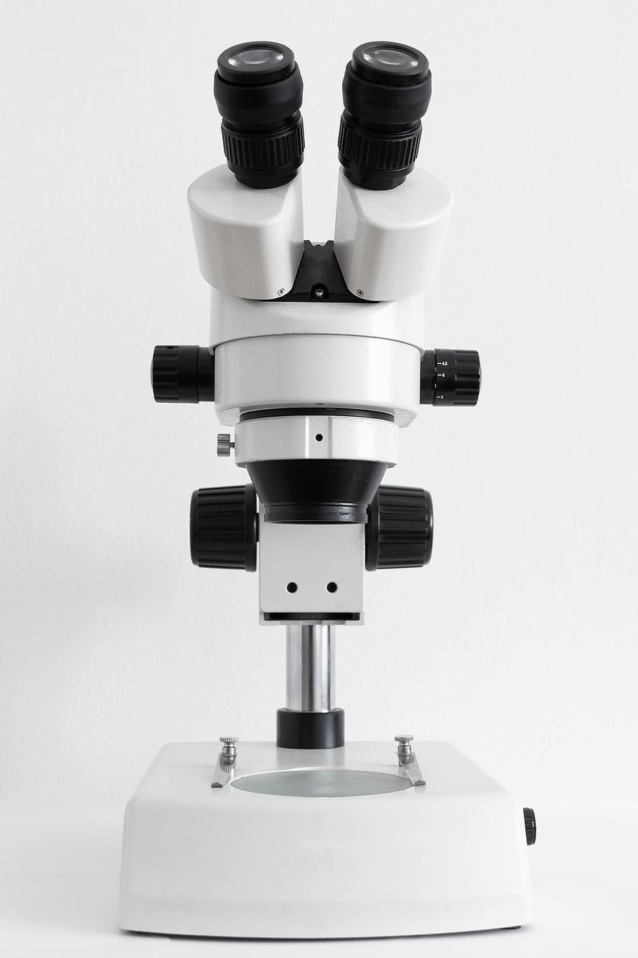 white and black microscope on white surface, white and black microscope HD wallpaper