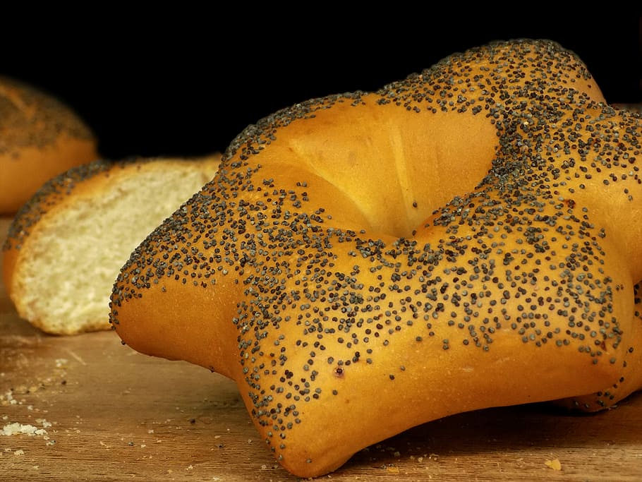 Milk, Bread, Poppy Seeds, Bakery, milk bread, home, artisan bread HD wallpaper