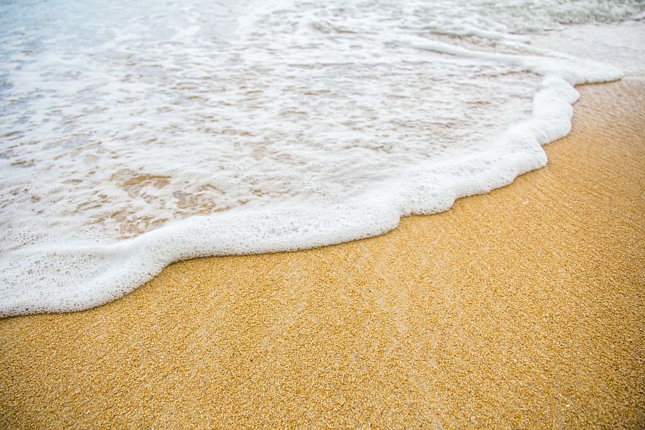 body of water near on gray sands, asia, background, beach, beautiful HD wallpaper
