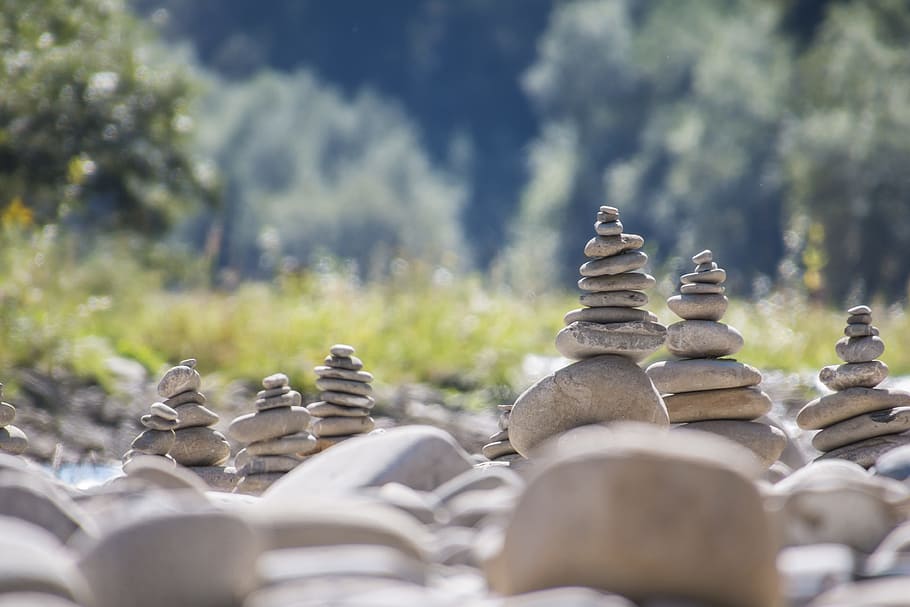 selective focus photography of balanced stones, Stone Sculpture