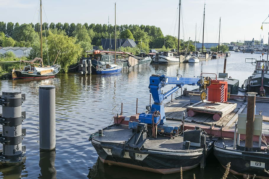 Boats, Alkmaar, Houseboat, Live, boating, ship, water, river, HD wallpaper
