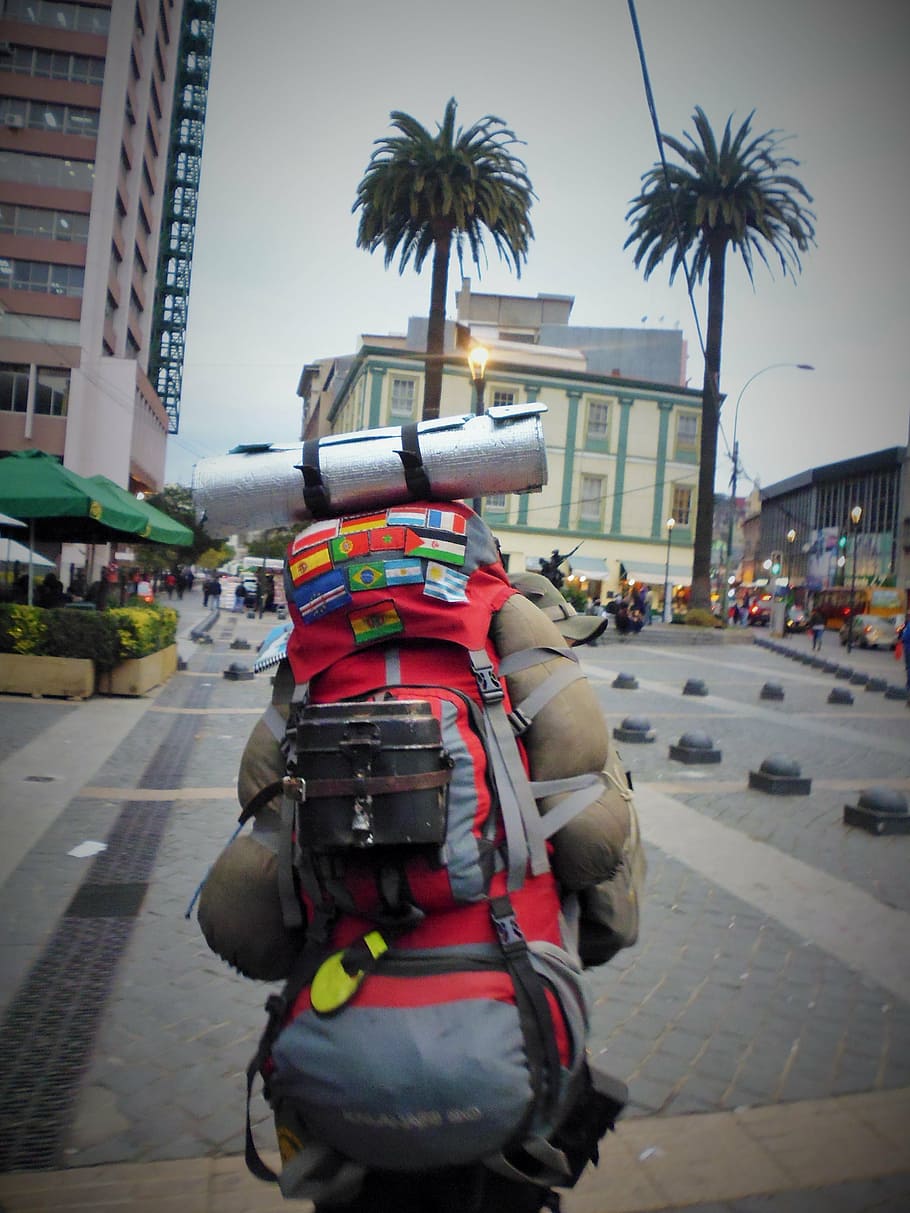 closeup photo of person carrying hiking backpack, backpacker HD wallpaper