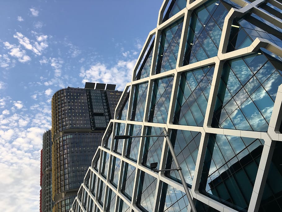 clear glass high-rise building during daytime, barangaroo, sydney HD wallpaper