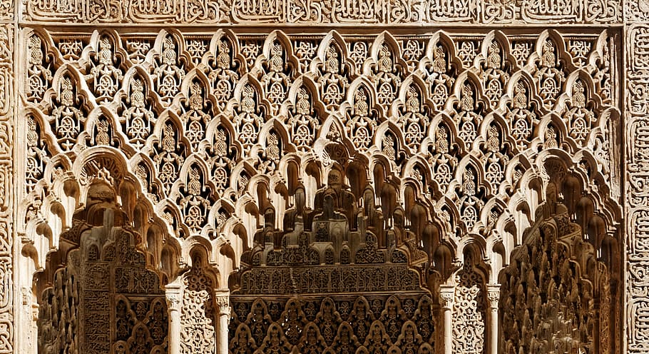 brown ironwork, alhambra, building, antique, granada, spain, world heritage, HD wallpaper