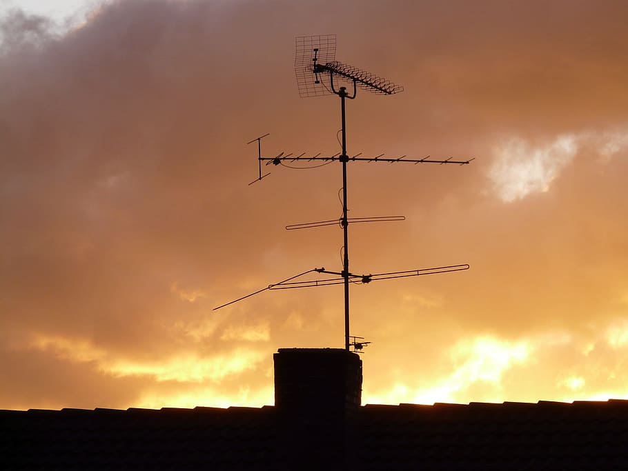 Antenna, Home, Roof, Watch, Tv, Sky, Send, watch tv, transmitter