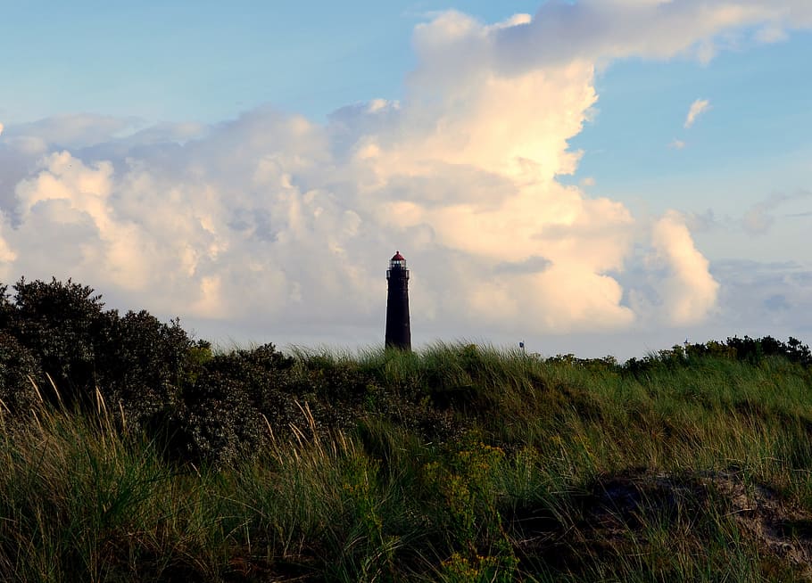 Lighthouse, Beacon, new lighthouse, borkum, marine, daymark HD wallpaper