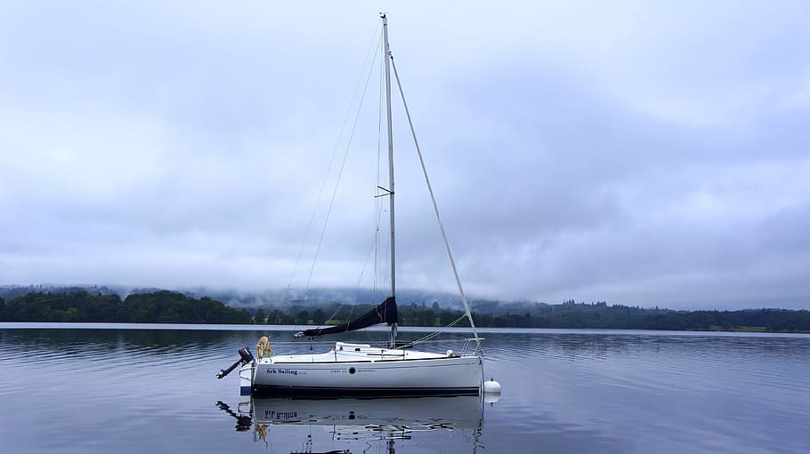 Lake, Boat, Water, Nature, Sky, summer, river, vacation, outdoors HD wallpaper