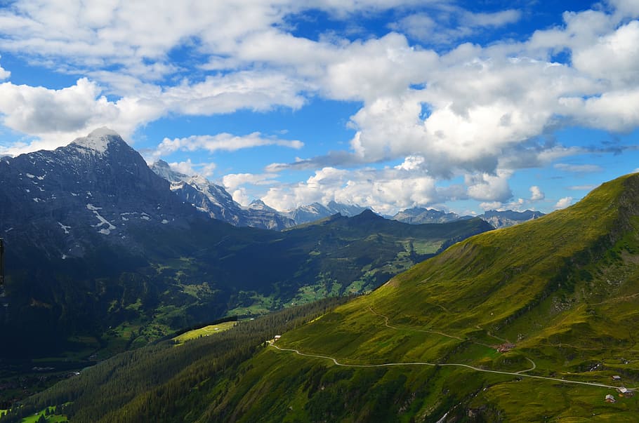 nature photography of mountain and clouds, alpine, switzerland HD wallpaper