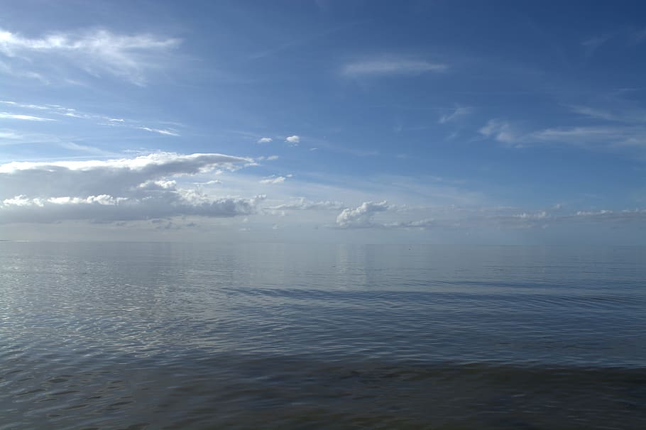 Sea, Reflection, Mirroring, Water, sea ​​reflection, sky HD wallpaper