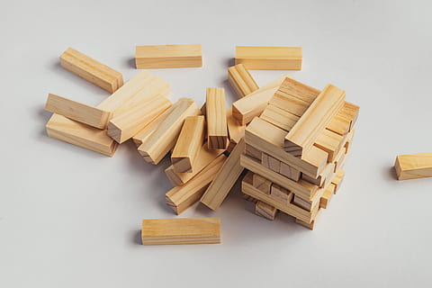 Jenga game, objects, wood - Material, construction Industry, white background HD wallpaper