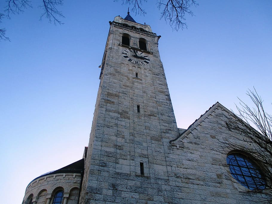 church, steeple, architecture, clock tower, church on the schlossberg HD wallpaper