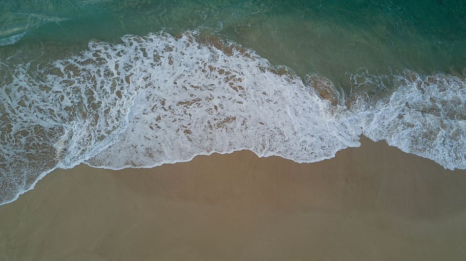 beach, foam, drone, water, motion, sea, surfing, aquatic sport HD wallpaper