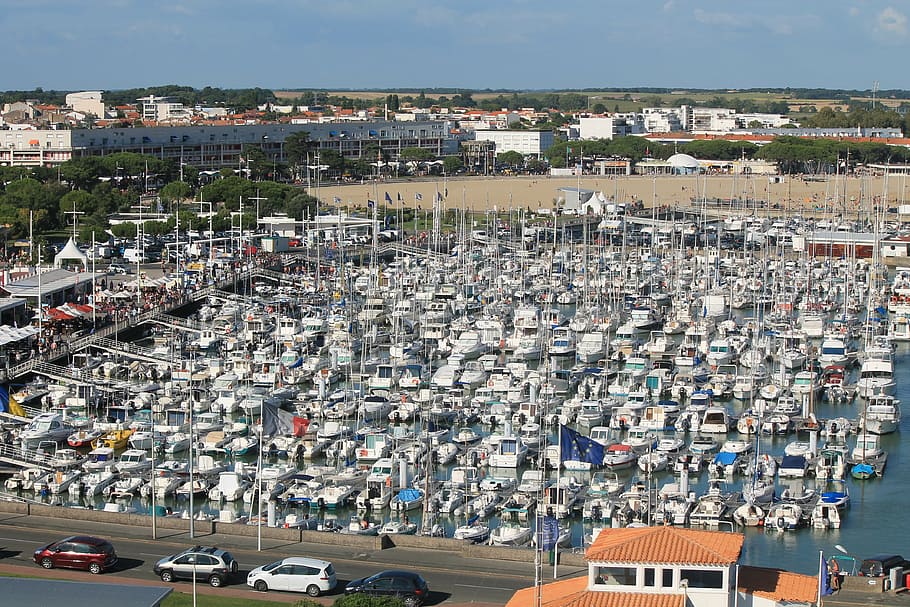royan, charente-maritime, port, boats, france, beach, browse, HD wallpaper