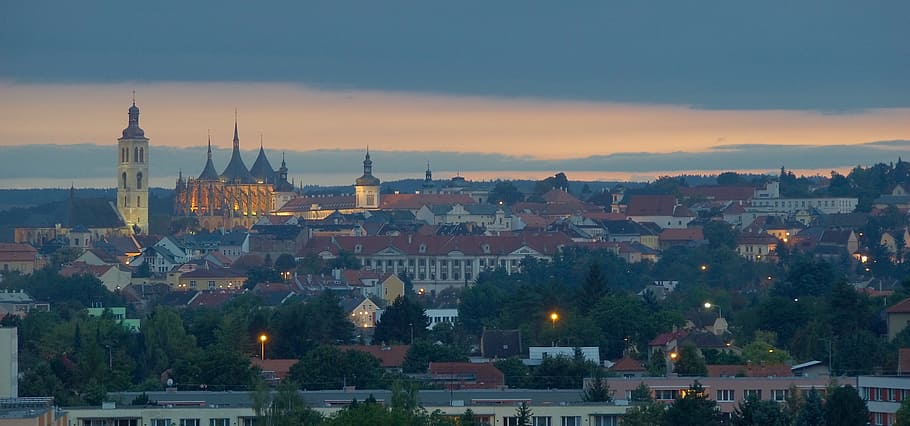 Kutna Hora, City, Evening, cityscape, sunset, no people, architecture, HD wallpaper