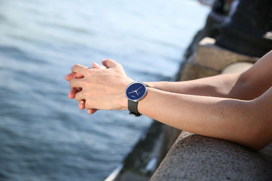 watch, simple, model, hand, water, adult, one person, time HD wallpaper