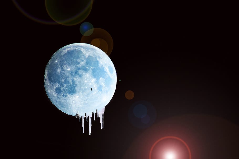 moon in space, night, sky, full moon, night photograph, darkness HD wallpaper