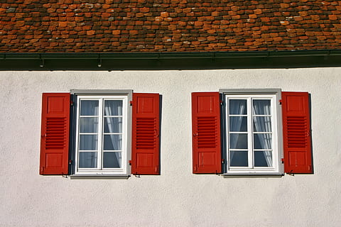 white and red casement windows, Home, Building, Historically HD wallpaper