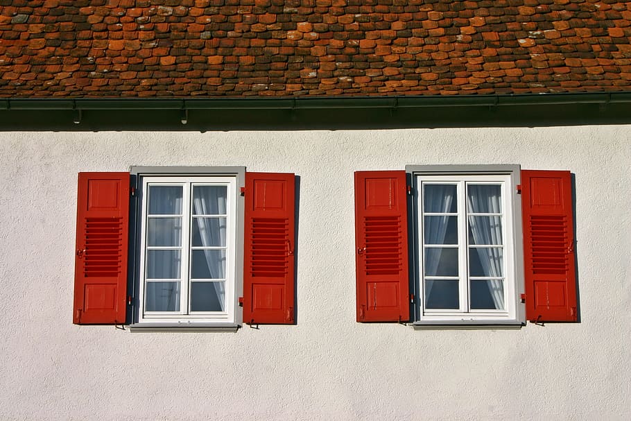 white and red casement windows, Home, Building, Historically, HD wallpaper
