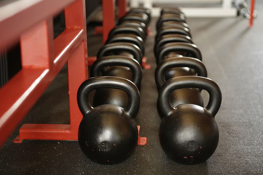 black kettle bell set, sport, force, weights, dumbbell, training HD wallpaper