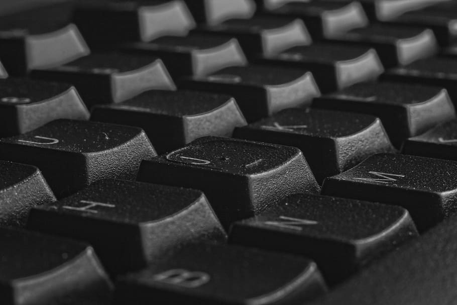 black computer keyboard, technology, business, close-up, indoors HD wallpaper
