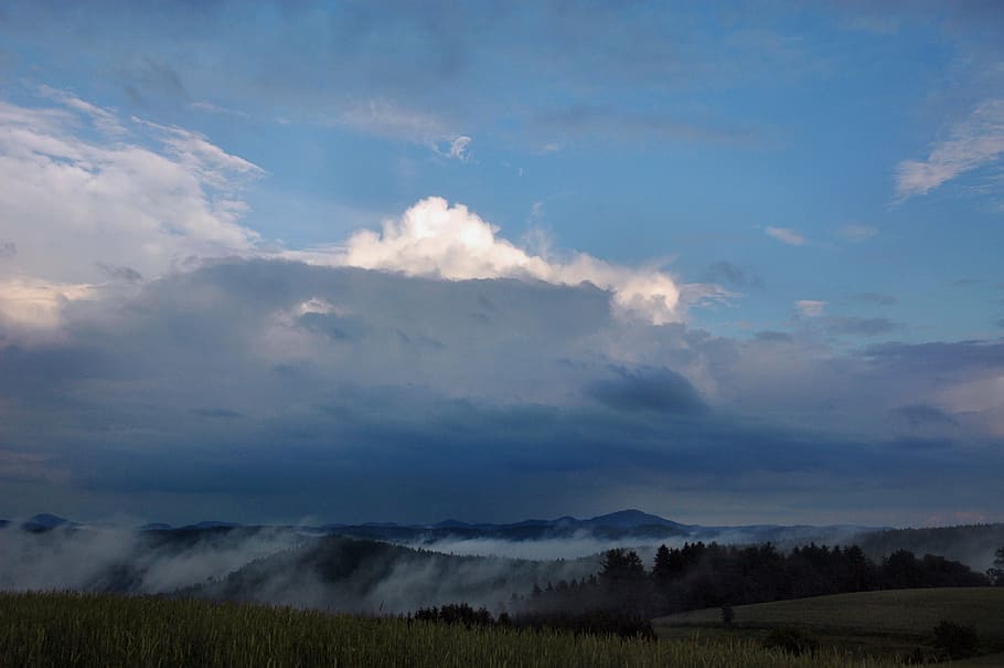 clouds, fog, sky, landscape, nature, cloud - Sky, scenics, outdoors HD wallpaper