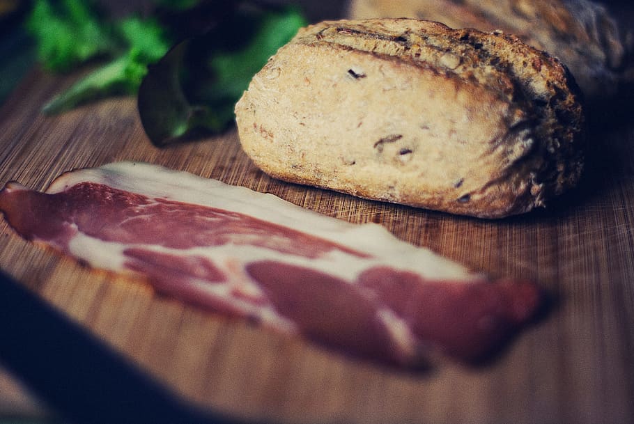 bread, breakfast, meat, bacon, lettuce, roll, food, food and drink HD wallpaper