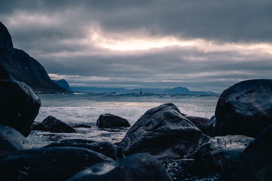 nature, landscape, waves, ocean, sea, travel, adventure, clouds HD wallpaper