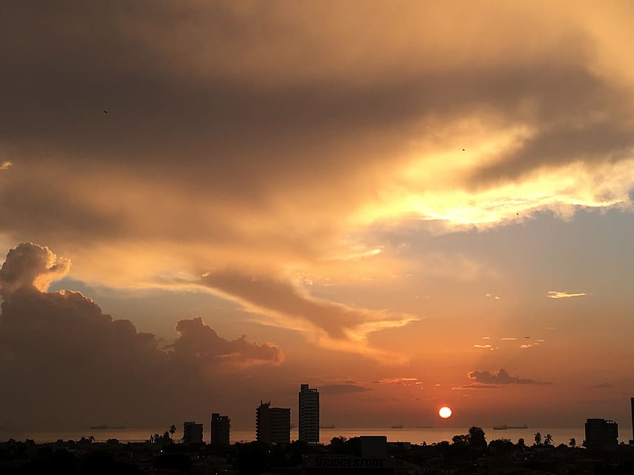 Sunset, Clouds, Contrast, sky, silhouette, landscape, cloud - sky HD wallpaper