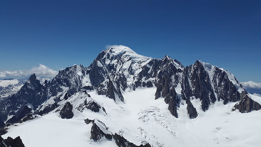 mountain covered by snow during daytime, Mont Blanc, Blanc, Mont, HD wallpaper