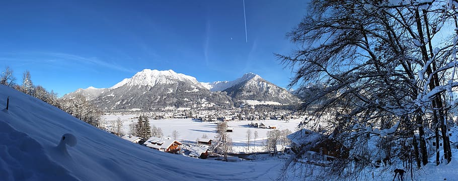 alps, oberstdorf, germany, landscape, nature, tourism, snow, HD wallpaper