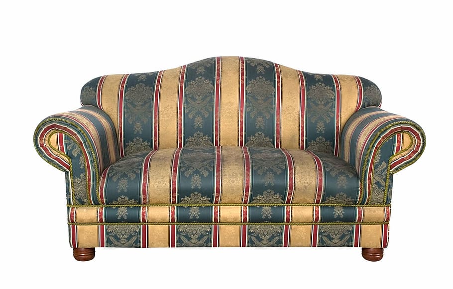 beige and teal couch, photography, sofa sore, background, white HD wallpaper