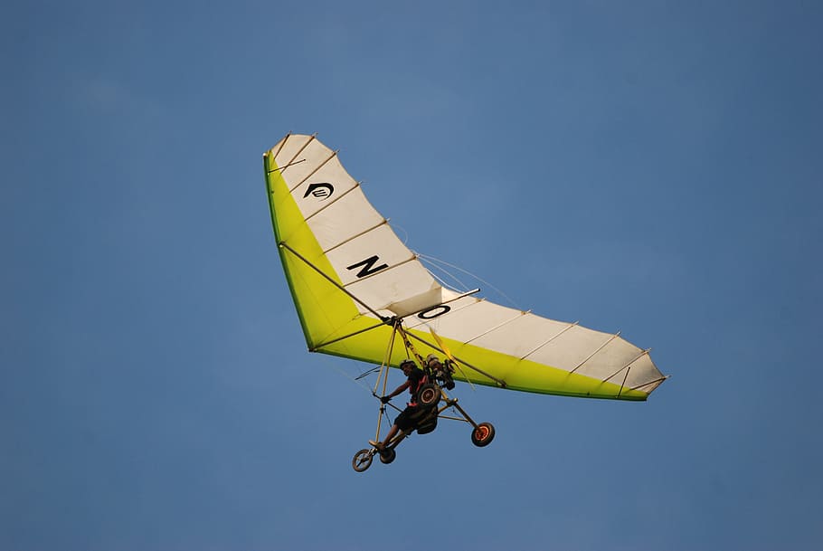 fly, airplane, aviator, kite, high, sky, flying, sport, mid-air HD wallpaper