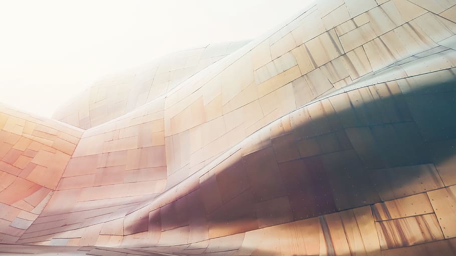 sunlight over beige structure, architecture, metal, building HD wallpaper