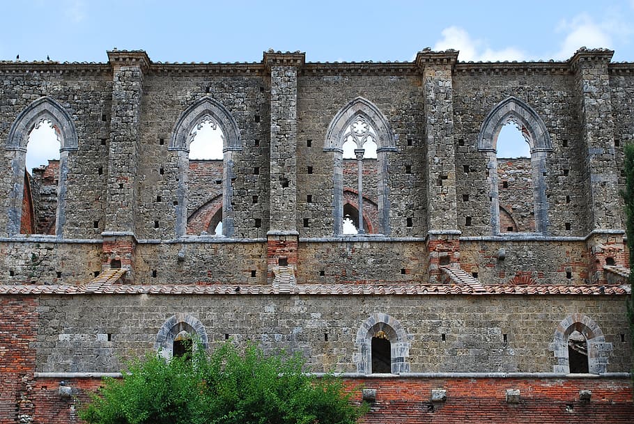 san galgano, tuscany, italy, abandoned, abbey, templar, knights, HD wallpaper