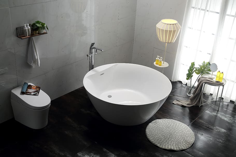circle, bath, domestic room, bathroom, home, domestic bathroom HD wallpaper