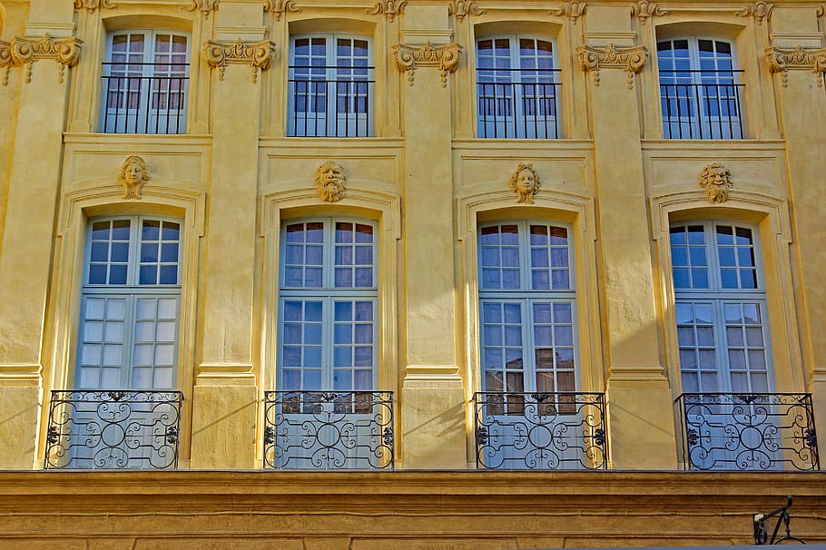france, aix-en-provence, building, architecture, historic, window, HD wallpaper