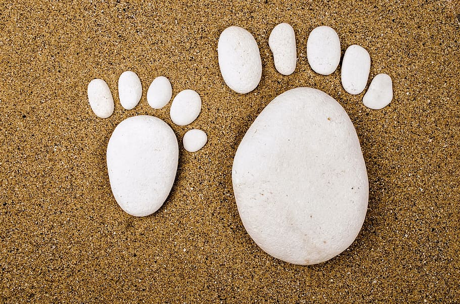 white pebble on brown sand, activity, adventure, background HD wallpaper