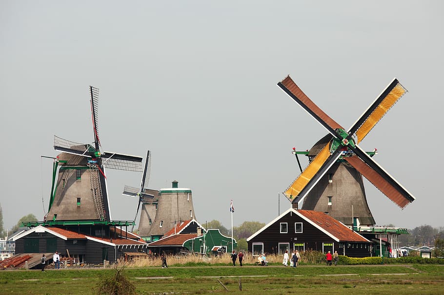 architecture, building, classic, dutch, historic, holland, mill HD wallpaper