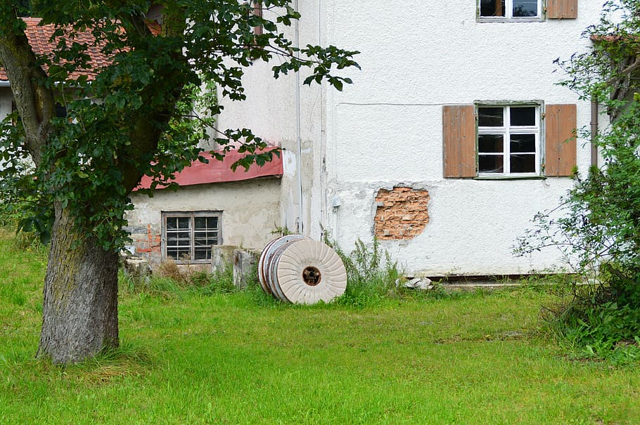 mill, millstone, old, romantic, home, facade, window, architecture HD wallpaper