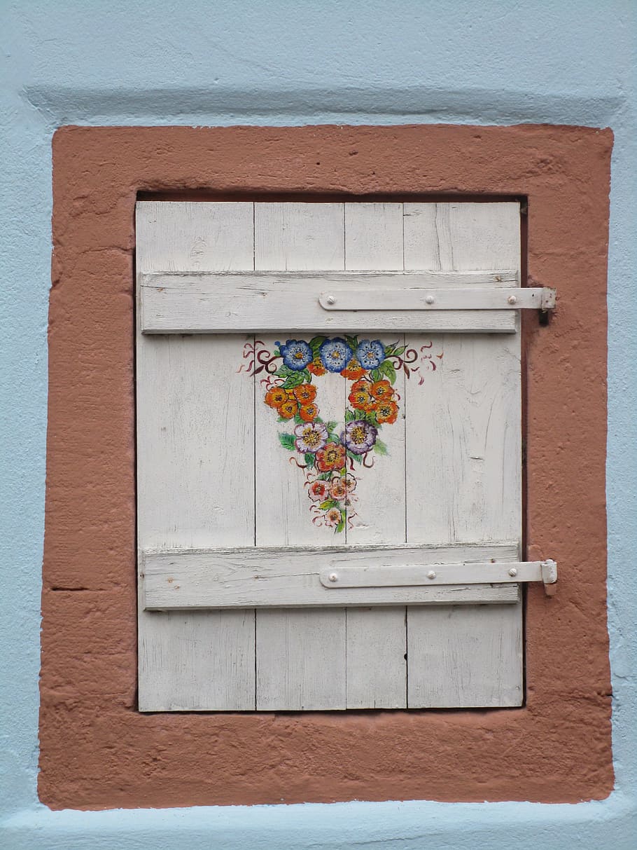window, shutter, france, alsace, old, facade, closed, old window HD wallpaper