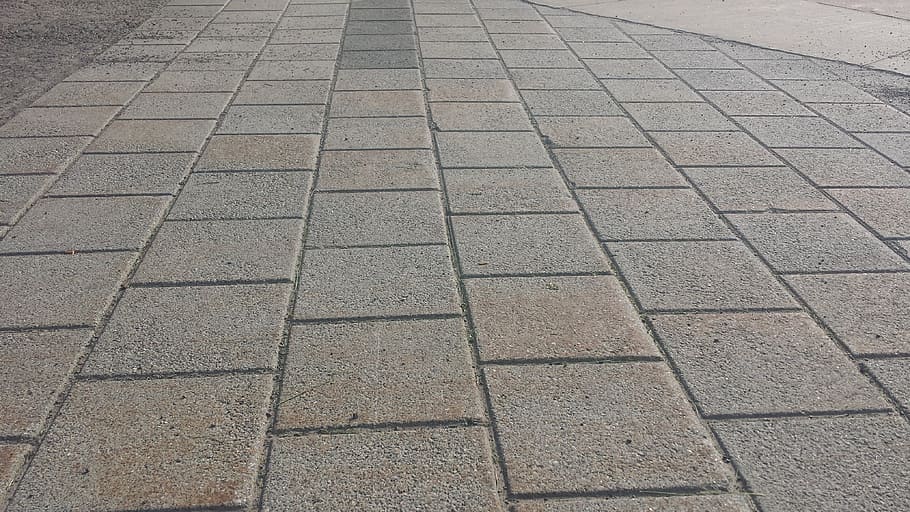grey concrete floor, tiles, ground, cement, square, footpath