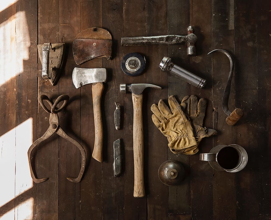 Vintage Carpenter Tools, business, wood - Material, old, old-fashioned, HD wallpaper