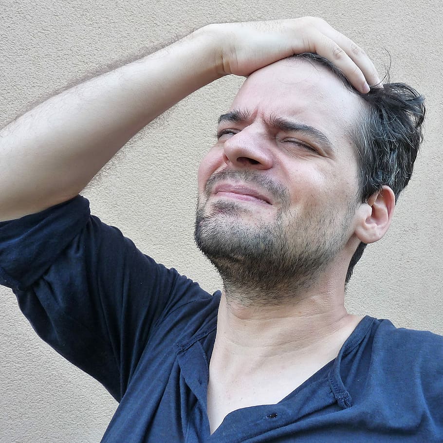 man holding black hair, Headache, Image, Stress, stressed man HD wallpaper